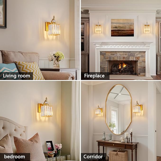 BBLLWJ Modern Wall Sconces Set of Two Gold Wall Sconces Indoor Wall Lamp - Image 3