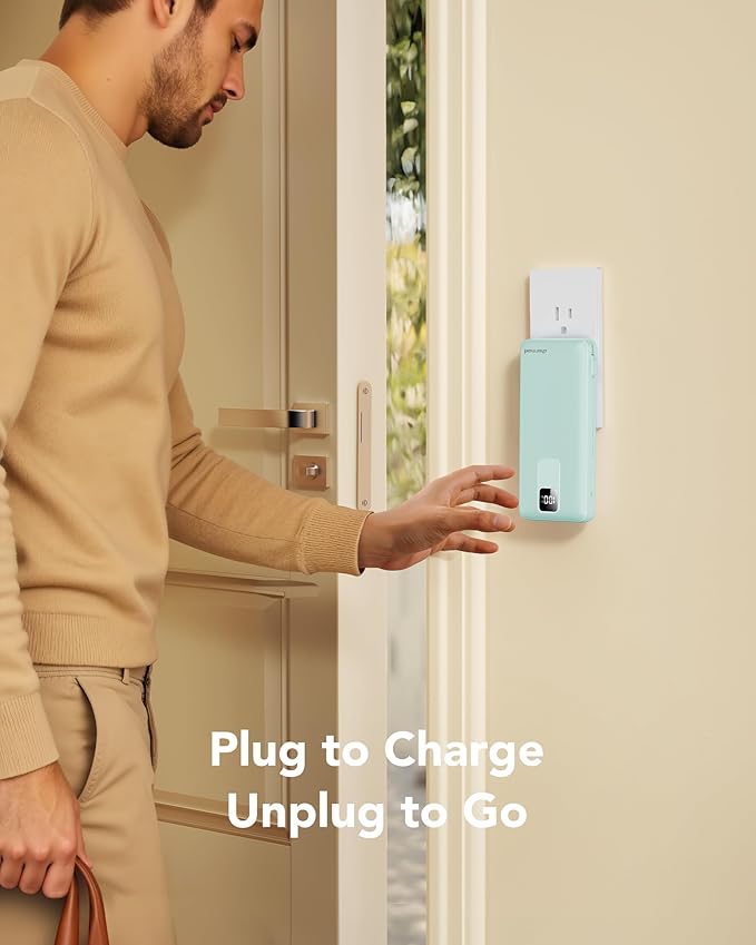 charmast Portable Charger with Built-in Cables and Wall Plug, 20000mAh 20W USB - Image 2
