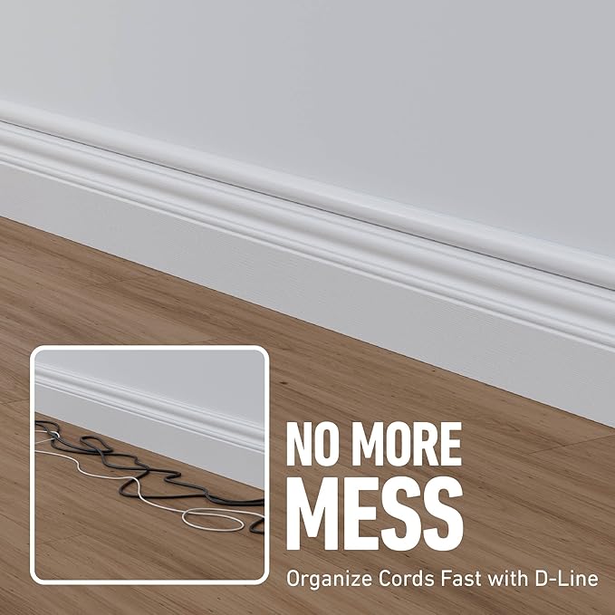 D-Line Half Round Cord Hider, Patented Cable Cover, Hide TV Wall Mount Wires - Image 6