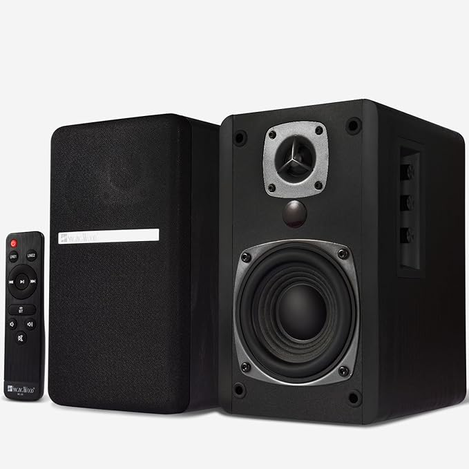 SINGING WOOD BT27 Active Powered Bluetooth Bookshelf Speakers by SingingWood