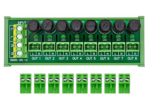 DIN Rail Mount AC 24-250V 8 Channel Pluggable Top Wiring Terminal Block Power by HCDC