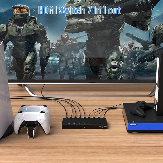 RuiPuo 7Port HDMI Switcher 4K@60Hz 7In 1Out HDMI Selector - Image 5