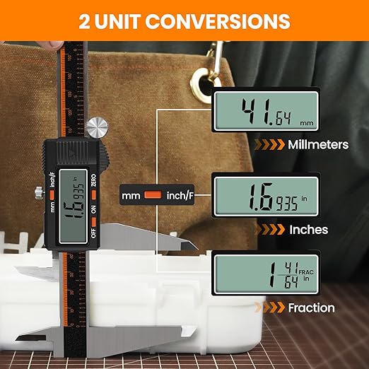 HARDELL Digital Caliper 12 Inch, Stainless Steel Caliper Measuring Tool - Image 6