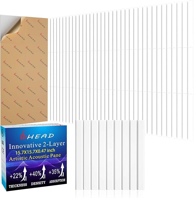 BSHEAD 12 Pack Large Soundproof Wall Panels, 15.7 x 15.7 x 0.47 in Sound Proof by Staytunedforournewproduct