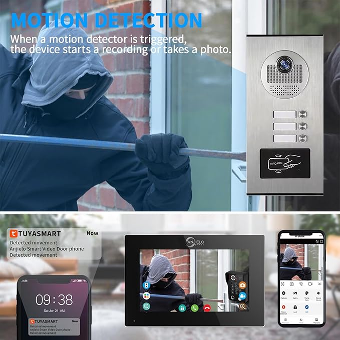 Wired Apartment Video Intercom System, 1080P HD Video Doorbell, Compatible - Image 5