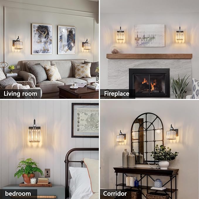BBLLWJ Modern Wall Sconces Set of Two Black Wall Sconces Indoor Wall Lamp - Image 3