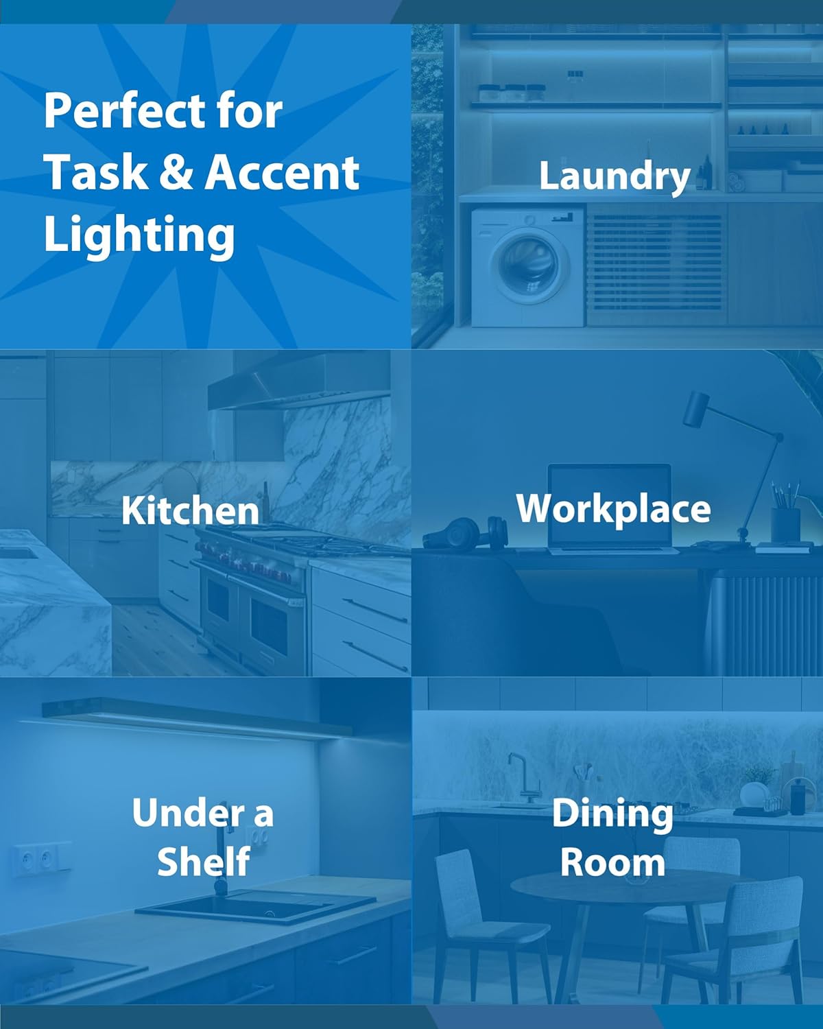 24” LED Direct Wire Under Cabinet Light - Dimmable Undercounter LED Lights for Kitchen - Selectable CCT 2700K-5000K, 612-648 Lumens, 9W - UCB Series Hardwired Under Cabinet Lighting by NICOR Lighting