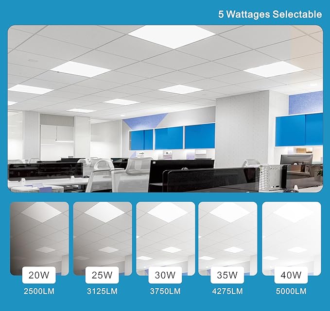 2x2 FT LED Light Flat Panel, 20/25/30/35/40W, 5 Color Temps 3K/3.5K/4K/5K/6.5K - Image 3