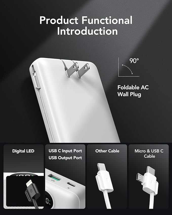 VRURC Power Bank 20000mAh, Fast Charging Portable Charger USB C, 4 Output 2 - Image 2