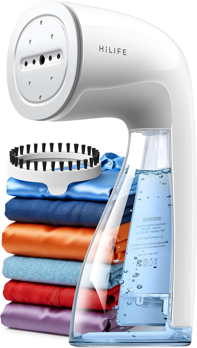 HiLIFE Upgraded Steamer for Clothes, Handheld Portable Design, 1100W Powerful by HiLIFE