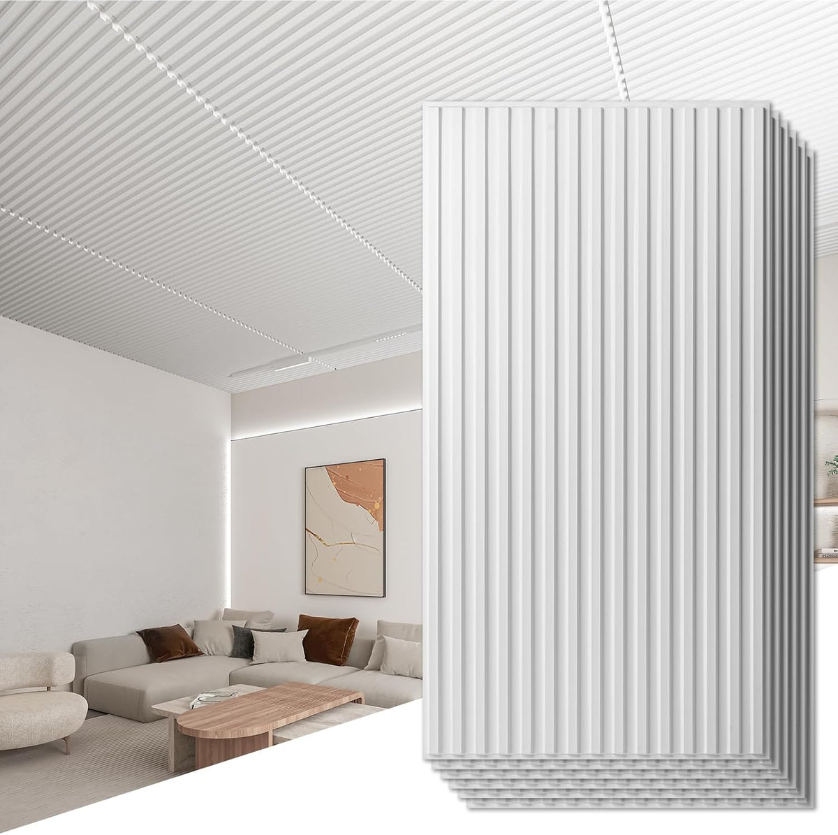Art3d 6-Pack Slat Design 3D Wall Panels