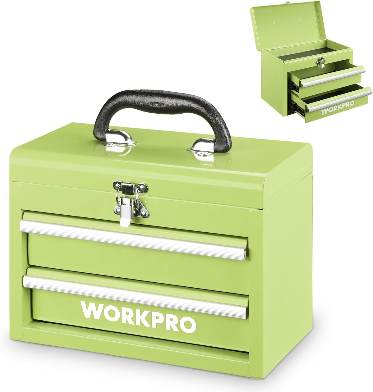 workpro portable mini metal tool box with 2, main product view