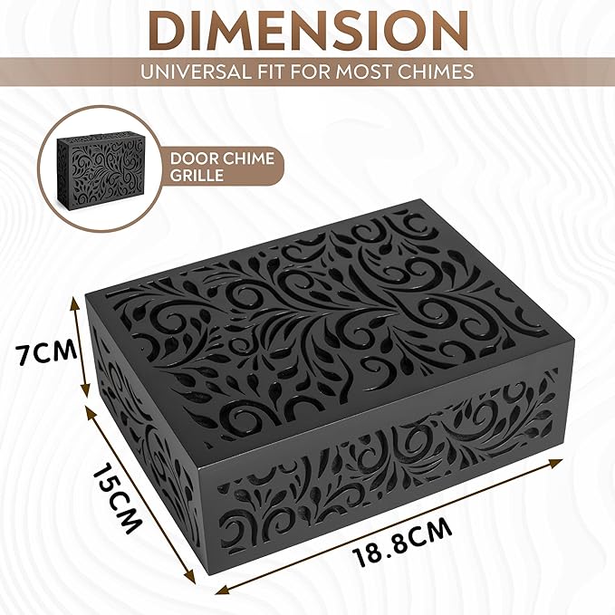 Black Decorative Doorbell Cover Box, Weather Protection Housing Modern Black – - Image 3