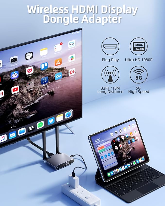 Wireless HDMI Display Dongle Adapter, Wireless Transmitter, 4K Decoding 5G/2.4G - Image 7
