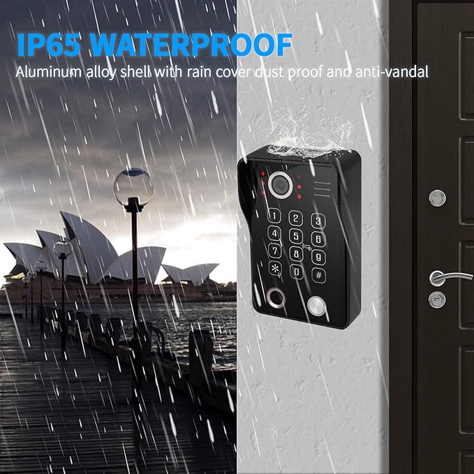 Wired Video Apartment Intercom System, Door Phone Kit, 10 Inch Touch Monitor - Image 6