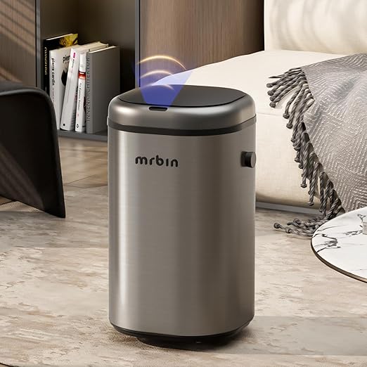 MRBIN Stainless Steel Adsorption Motion Sensor Trash Can Removable, 18L / by mrbin