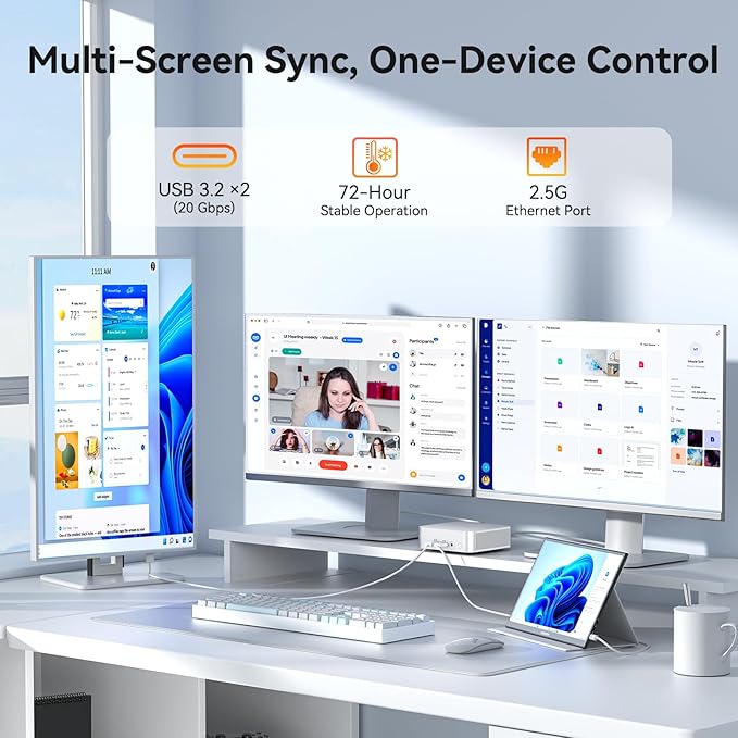 GEEKOM A5 Pro Mini PC with AMD Ryzen 5 7430U, 16GB DDR4 RAM, 1TB NVMe SSD - Image 8