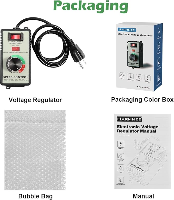 AC Motor Speed Controller 110-120V / 15A Max / 10A Rated Variable Fan Speed - Image 9