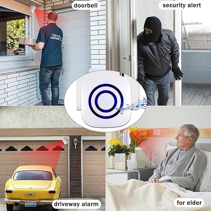 BESTOONE Motion Sensor Alarm, Long Range Wireless Driveway Alarm, Indoor Home - Image 6