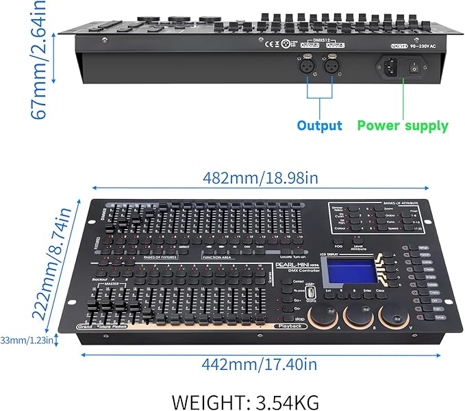 Professional DMX512 Stage Lighting Controller, Mini Pearl Stage Light Console - Image 2