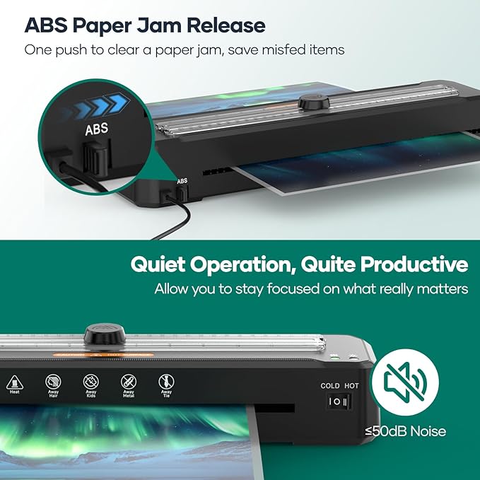 Laminator Machine 13-Inch, A3 Laminator Thermal with10 Laminating Sheets - Image 5