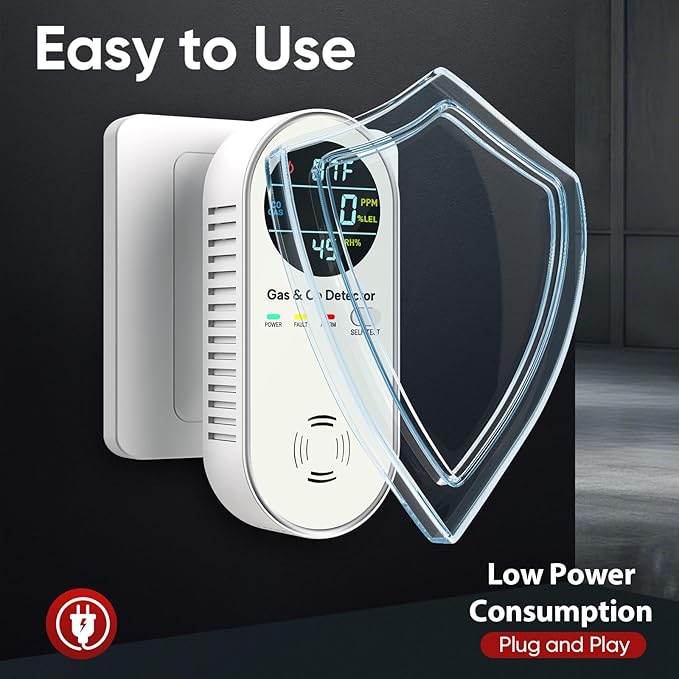 NICGOL 4-in-1 Natural Gas Leak Detector & Carbon Monoxide Detectors - Image 4