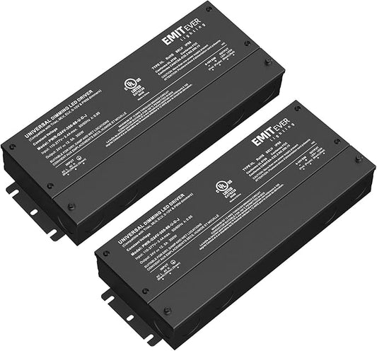 EMITEVER Dimmable Led Driver, 2 Packs 300W AC 110V-277V to DC 24V Transformer by EMITEVER