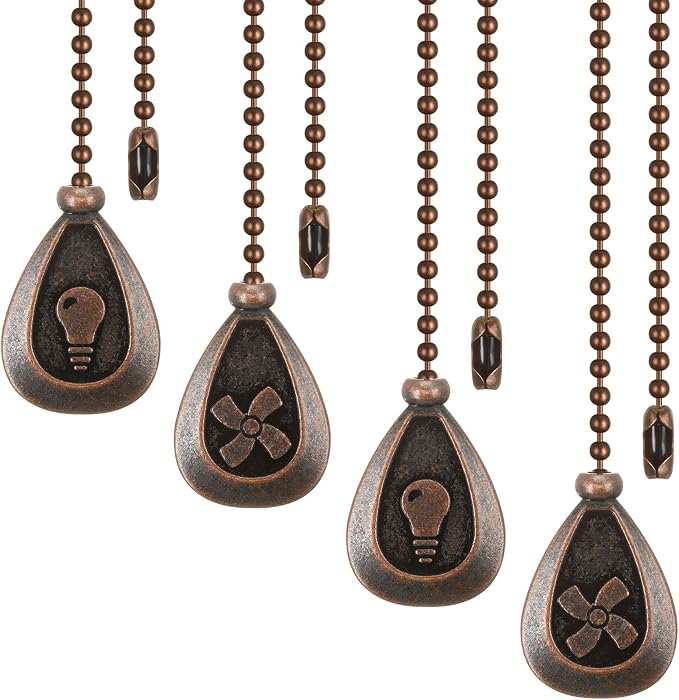 Patelai 4 Pieces Ceiling Fan Pull Chain Extender Ornament 12 Inch Ceiling Pull by Patelai