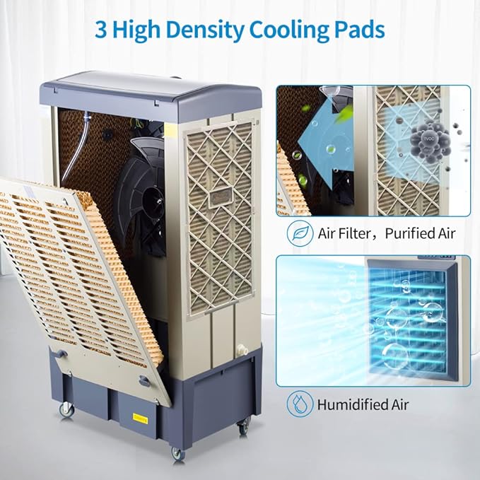Uthfy 8979 CFM Swamp Cooler, 5 Ice Box, 120° Oscillation, Portable Air - Image 3