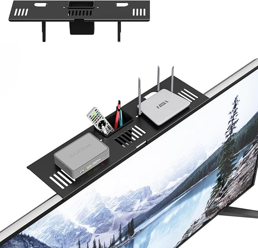 Adjustable Steel TV Top Shelf, Floating TV Stand by CABTE