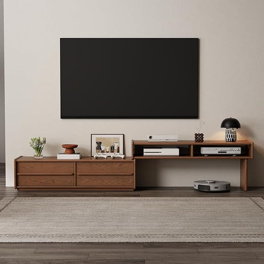 YQJJGL Solid Wood TV Stand for TVs up to 65 Inch， Walnut TV Stand by YQJJGL