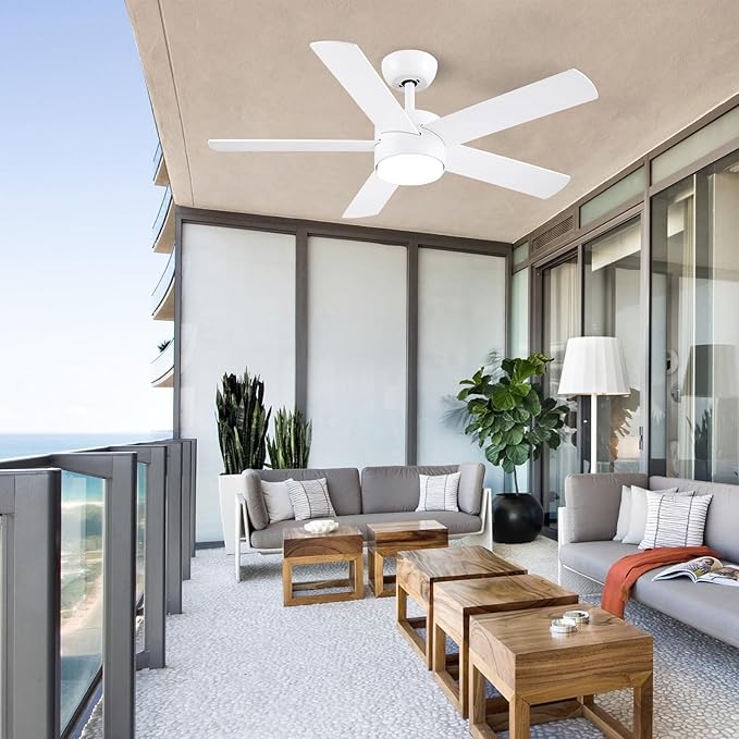 POCHFAN 42 inch White Ceiling Fans - Image 7