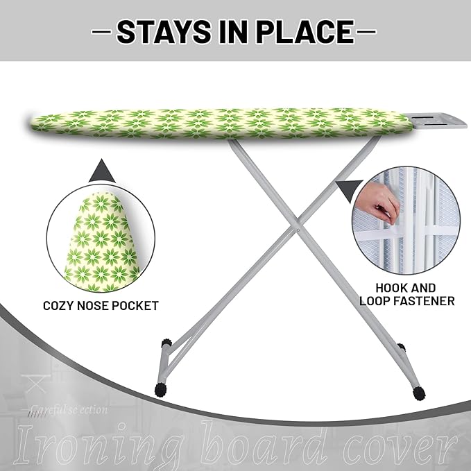 Extra Thick Ironing Board Cover and Pad, Spring Flower 15x54 Ironing Board Cover - Image 3