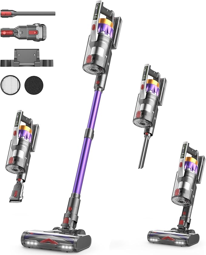 NADALY Cordless Vacuum Cleaner, 650W 55KPA 70Mins Vacuum Cleaners by NADALY