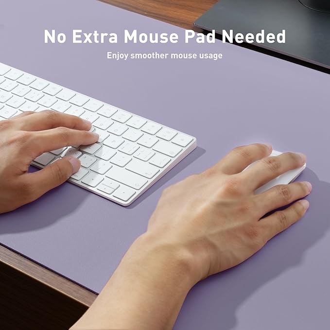 Leather Desk Pad Protector, Mouse Pad, Office Desk Mat, Non-Slip PU Leather - Image 4