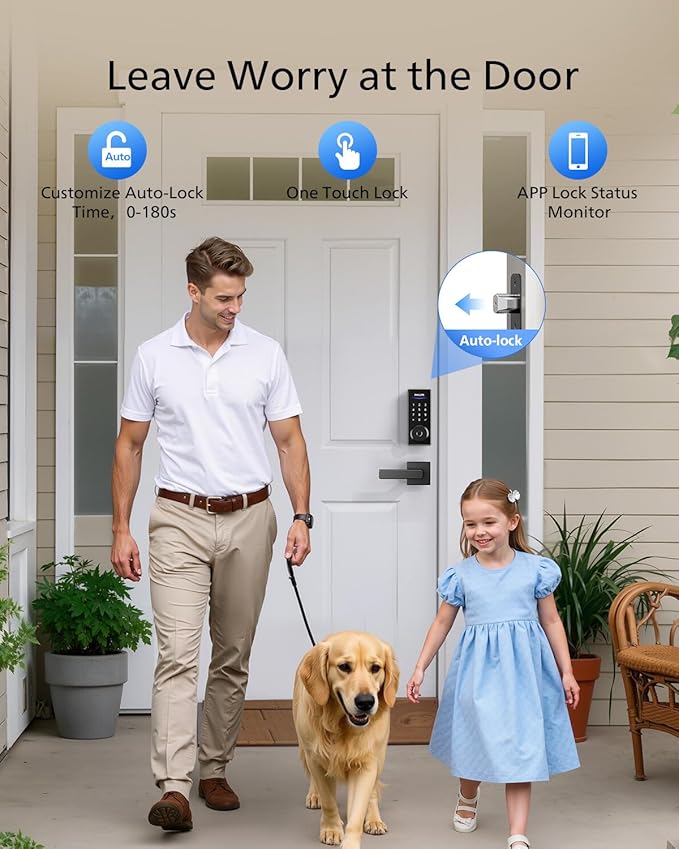 Philips WiFi Smart Lock with Handle, Fingerprint Keyless Entry Door Lock with - Image 6