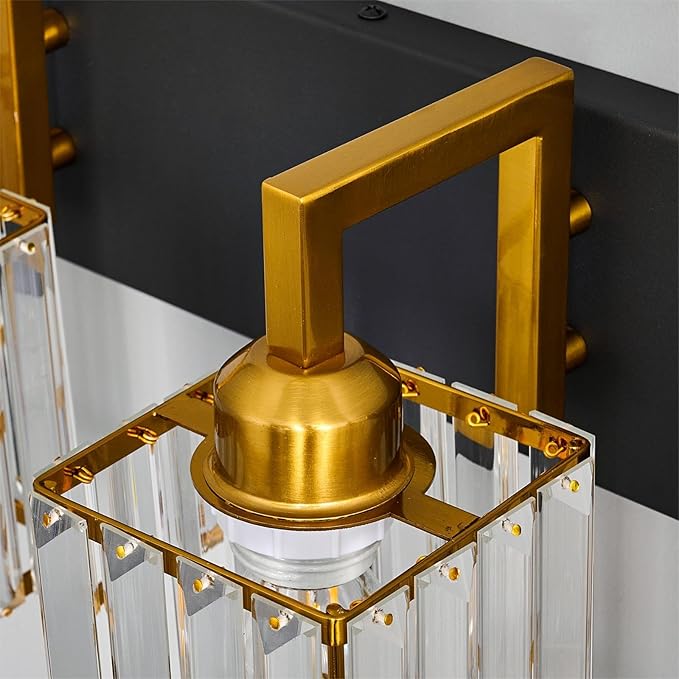 FDPBY Modern Bathroom Vanity Light 5-Lights Black Gold Crystal Wall Lamp - Image 6