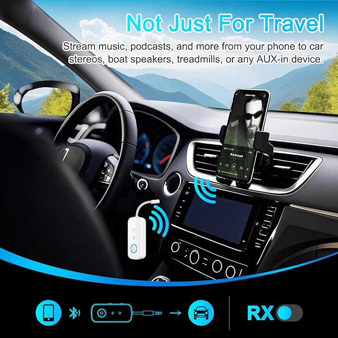 Premium Pro Bluetooth 5.4 Transmitter Receiver, Airplane Audio Adapter - Image 6