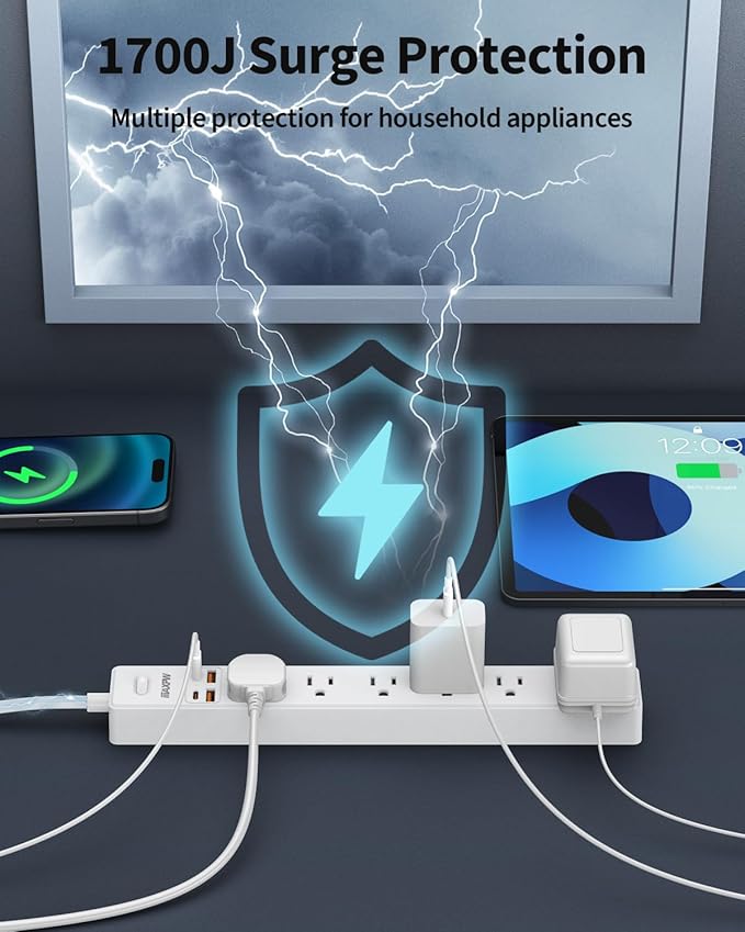 10 Ft Power Strip Surge Protector - Image 6