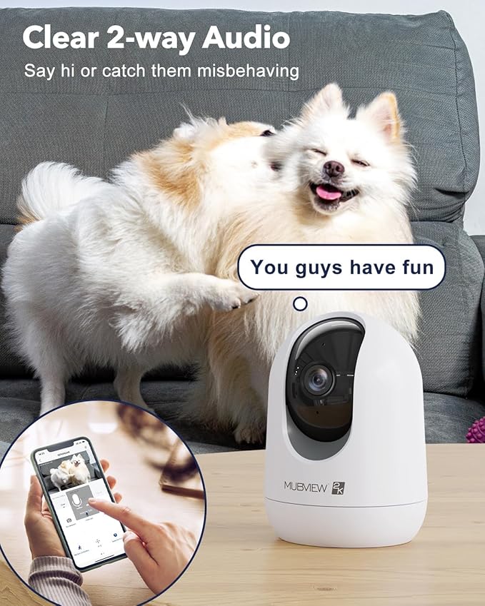 MUBVIEW Pet Camera with Phone App, Indoor Security Camera, 2.4/5GHz WiFi Cameras - Image 7