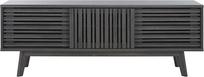 SAFAVIEH ESMA TV Stand for up to 65" Flatscreen – Distressed Black, Sliding by SAFAVIEH