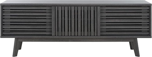 SAFAVIEH ESMA TV Stand for up to 65" Flatscreen – Distressed Black, Sliding by SAFAVIEH