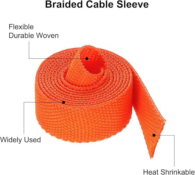 MECCANIXITY Braided Cable Sleeves Heat Shrinkable Fabric Sleeving, 3/8" 3ft - Image 4