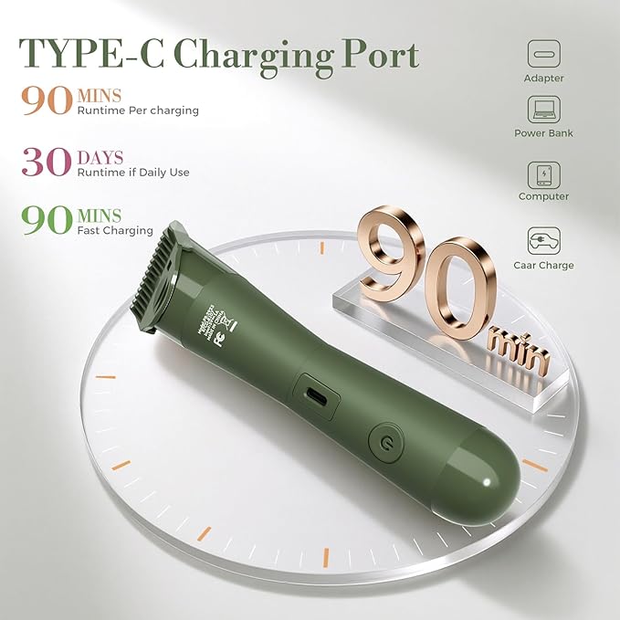 Bikini Trimmer for Women, Flyant 2 in 1 Electric Shaver for Women, Pubic Hair - Image 6