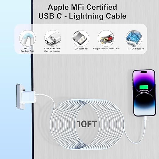 iPhone Charger Fast Charging 10 ft - Image 3