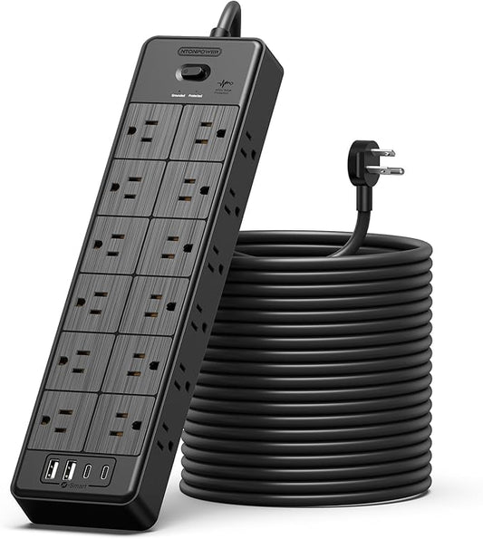24 Widely Outlets Extension Cord 25 Ft NTONPOWER Long Extension Cord Surge by NTONPOWER