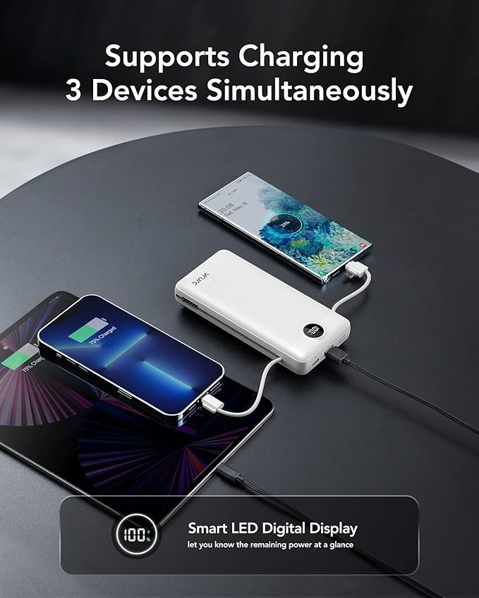 VRURC Power Bank 20000mAh, Fast Charging Portable Charger USB C, 4 Output 2 - Image 7