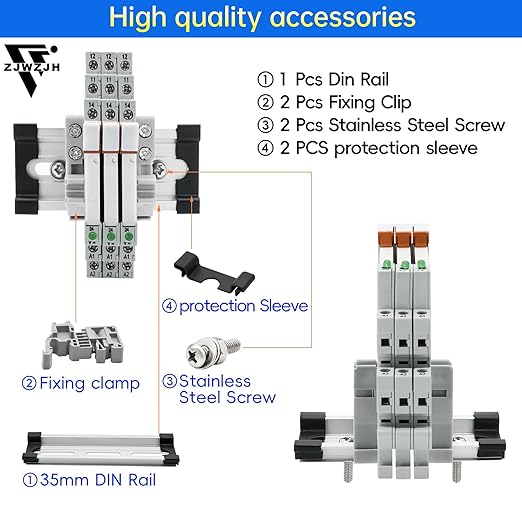UL Listed 10Pcs Miniature Din Rail Relay 24V Black 24VDC ans 24VAC, 6Amp SPDT - Image 3