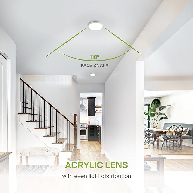 ASD LED 5" Round Flush Mount Ceiling Light Fixture, Low Profile Surface - Image 6