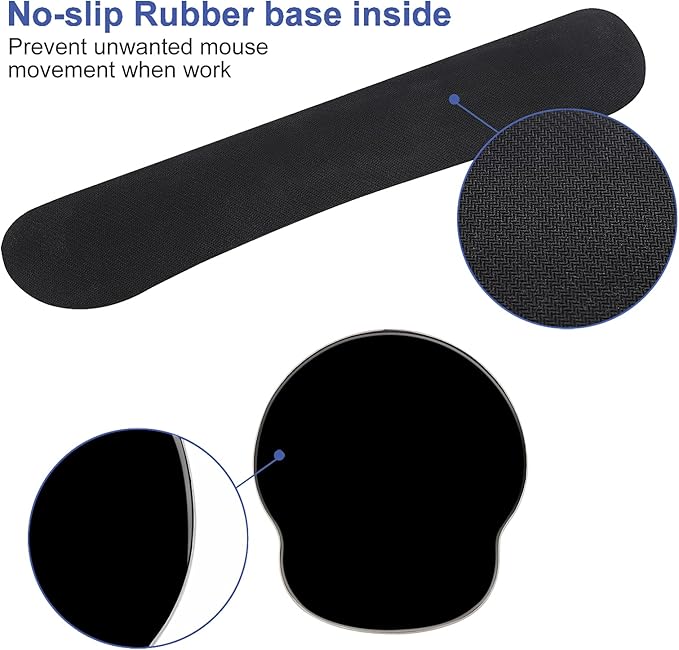 Mouse Pad Keyboard Wrist Rest, Gel Non Slip Rubber Wrist Support Rest Mouse Pad - Image 5